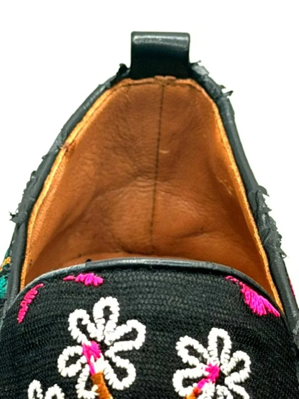 Golo Vivian Floral Embroidered Platform Slip-On Sneakers Black Size 8